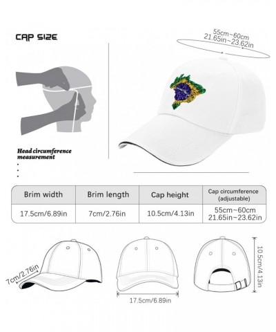 Flag Map Mesh Brazil Baseball Hat Funny Golf Hat for Men Gifts for Her Workout White $13.26 Baseball Caps