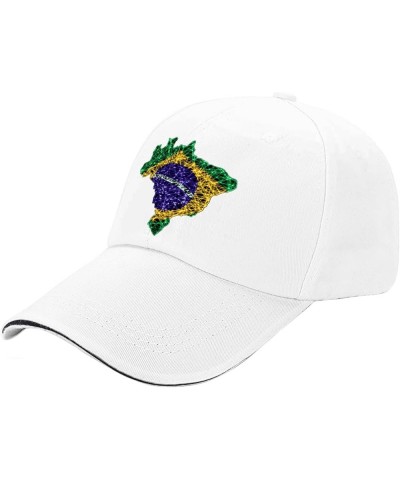 Flag Map Mesh Brazil Baseball Hat Funny Golf Hat for Men Gifts for Her Workout White $13.26 Baseball Caps