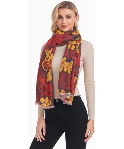 Hawaii Floral Red Women's Scarf Oversized fashion Scarves Soft Cozy Multiple Use Lightweight Warm Shawl Wrap Blanket Cape 74×...