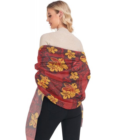 Hawaii Floral Red Women's Scarf Oversized fashion Scarves Soft Cozy Multiple Use Lightweight Warm Shawl Wrap Blanket Cape 74×...