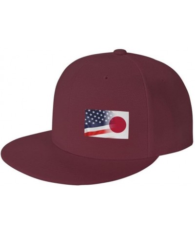 Flag of Japan and USA Flag-Denim Hats Cowboy Knit hat Baseball Caps Fisherman's hat Dark Red $12.74 Baseball Caps