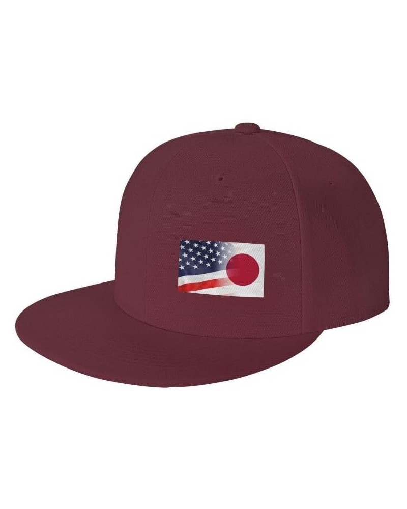 Flag of Japan and USA Flag-Denim Hats Cowboy Knit hat Baseball Caps Fisherman's hat Dark Red $12.74 Baseball Caps