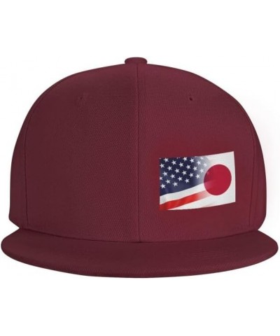 Flag of Japan and USA Flag-Denim Hats Cowboy Knit hat Baseball Caps Fisherman's hat Dark Red $12.74 Baseball Caps