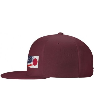 Flag of Japan and USA Flag-Denim Hats Cowboy Knit hat Baseball Caps Fisherman's hat Dark Red $12.74 Baseball Caps