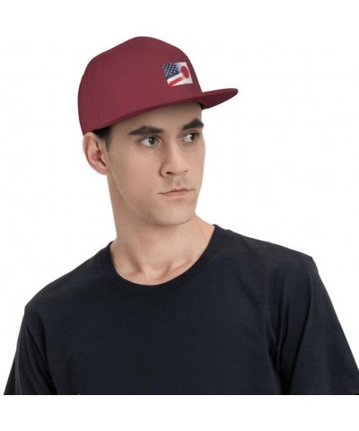 Flag of Japan and USA Flag-Denim Hats Cowboy Knit hat Baseball Caps Fisherman's hat Dark Red $12.74 Baseball Caps