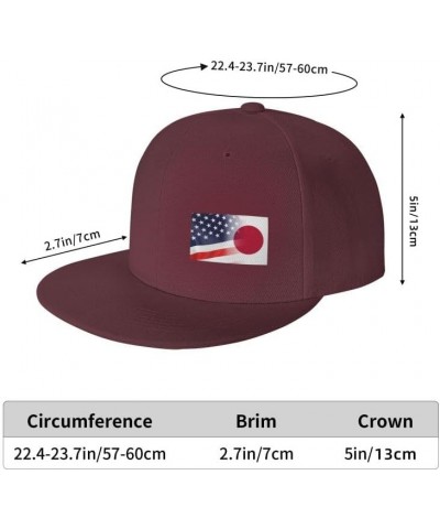 Flag of Japan and USA Flag-Denim Hats Cowboy Knit hat Baseball Caps Fisherman's hat Dark Red $12.74 Baseball Caps