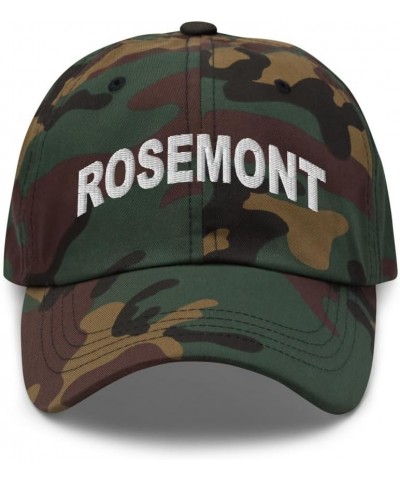 Rosemont Illinois Hat Rosemont IL Cap Embroidered Dad Hat Adjustable Strap Closure Unisex Green Camo $23.19 Baseball Caps