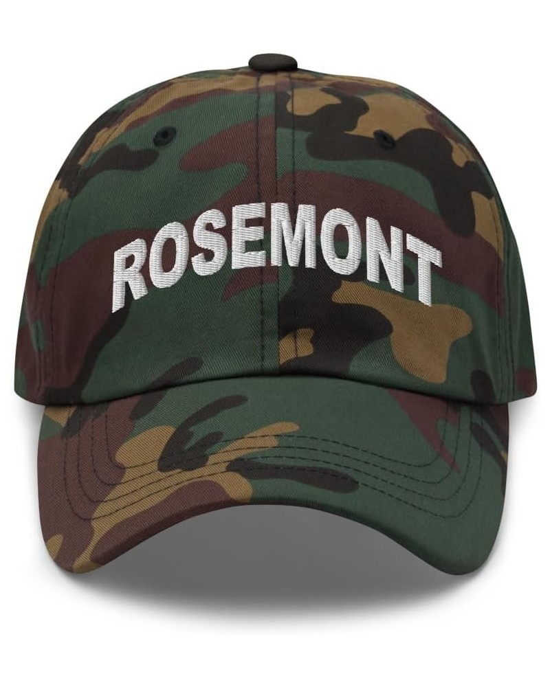 Rosemont Illinois Hat Rosemont IL Cap Embroidered Dad Hat Adjustable Strap Closure Unisex Green Camo $23.19 Baseball Caps