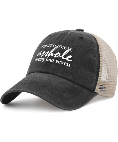 Hat Womens Fashion 100% Asshole Dad Hat for Mens AllBlack Cycling Caps Trendy for Mailman Allblack $12.96 Baseball Caps