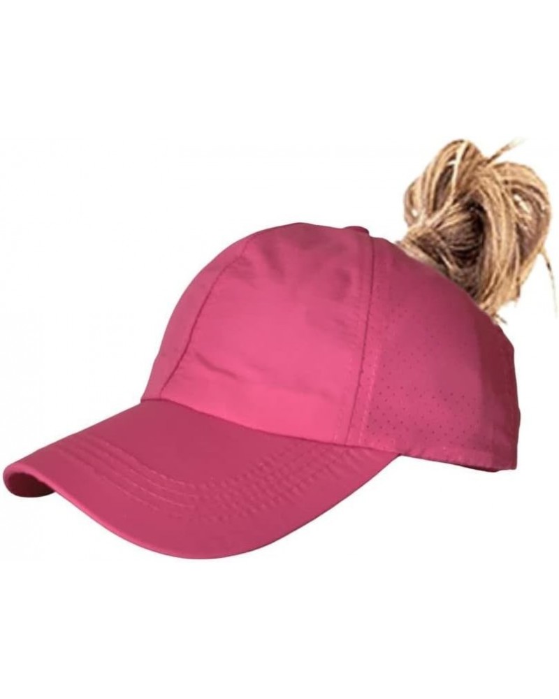 Criss Cross Ponytail Hat Washed Distressed Mesh Womens Baseball Cap Dad Hat Ponytail Hat for Women Sgx-rosered $9.71 Baseball...