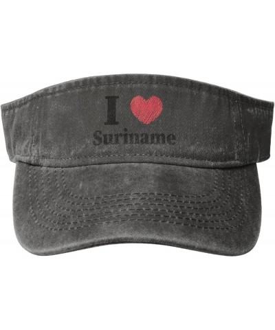 I Love Suriname Sun Hat Sun Visor Hats for Women Men Baseball Cap Golf Hats Deep Heather $13.26 Visors