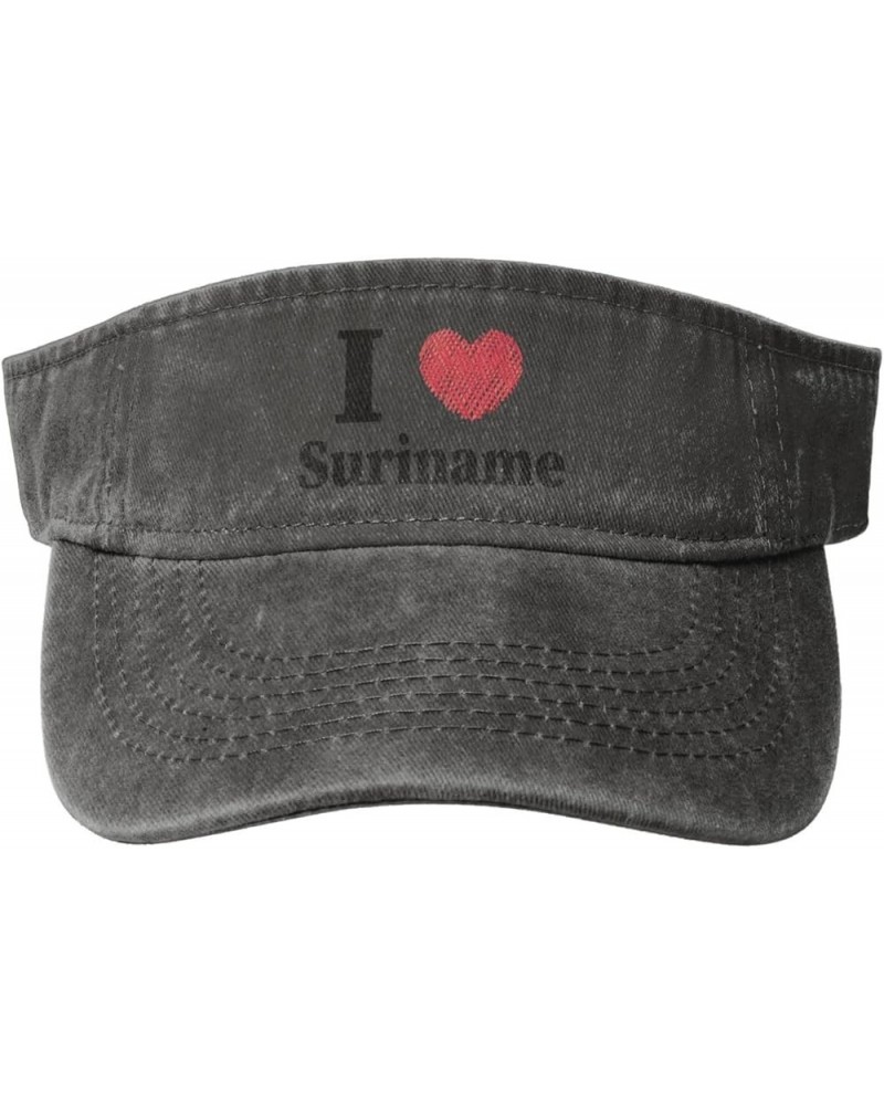 I Love Suriname Sun Hat Sun Visor Hats for Women Men Baseball Cap Golf Hats Deep Heather $13.26 Visors