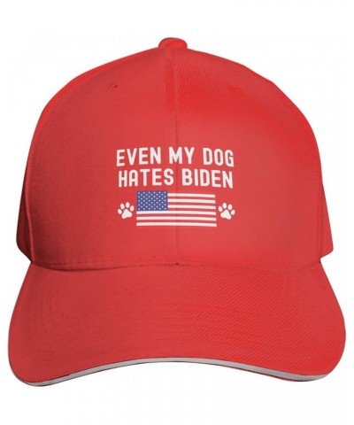 Even My Dog Hates Biden Us Dad Hat Black Adjustable Baseball Cap Novetly Sandwich Hats for Men Women Red $11.05 Baseball Caps