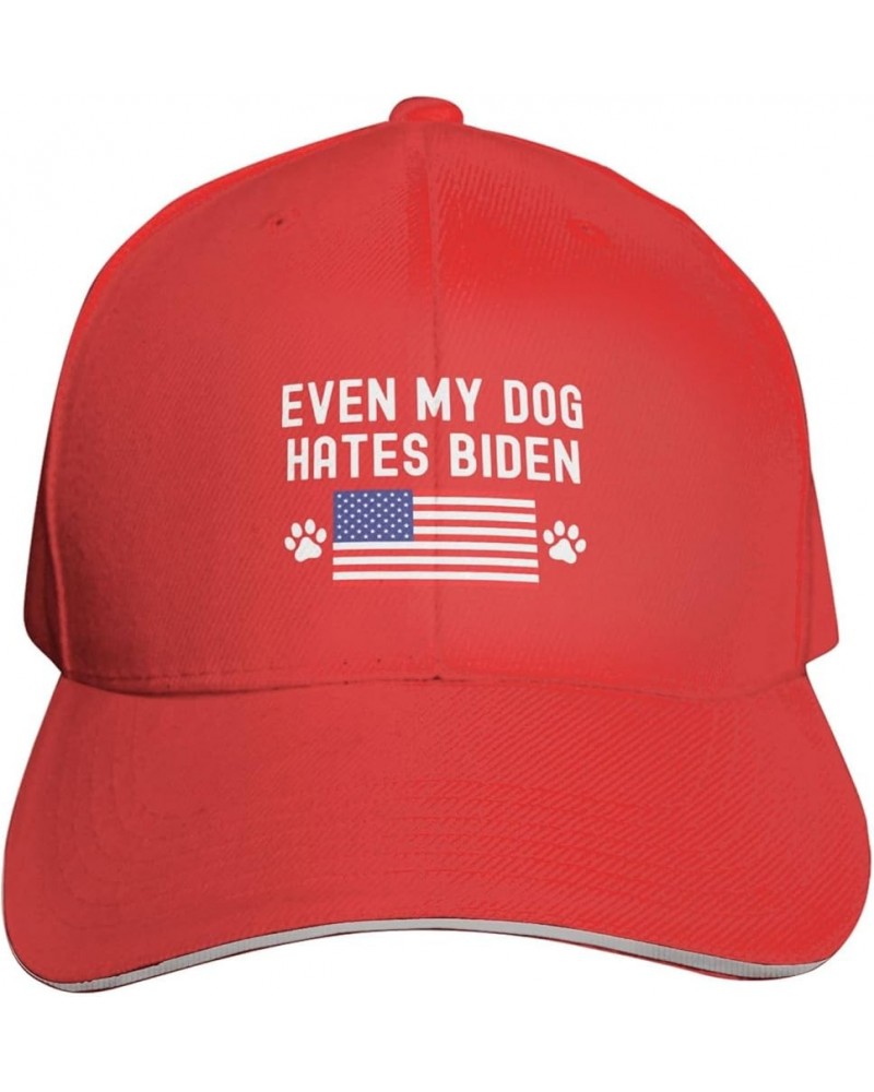 Even My Dog Hates Biden Us Dad Hat Black Adjustable Baseball Cap Novetly Sandwich Hats for Men Women Red $11.05 Baseball Caps