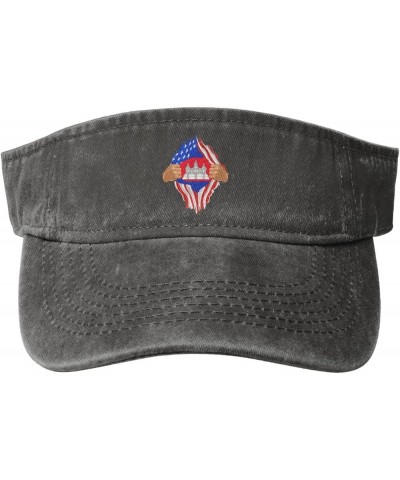 Hand Tear Flag of Cambodia Sun Visor Hats for Women Men Sun Hat Vintage Golf Hat Adjustable Baseball Cap Deep Heather $12.63 ...