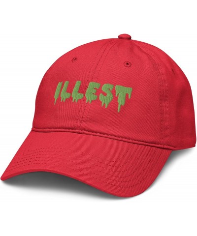 Illest Green Dripping Letters Adjustable Baseball Hat Red $11.34 Baseball Caps