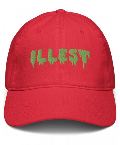 Illest Green Dripping Letters Adjustable Baseball Hat Red $11.34 Baseball Caps