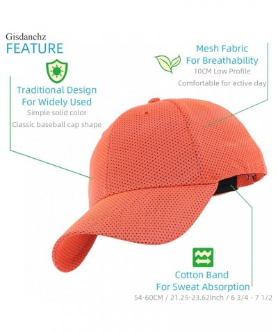 Unisex Breathable Mesh Baseball Cap Adjustable One Size - 5 Colors Breathable - Orange $9.11 Baseball Caps