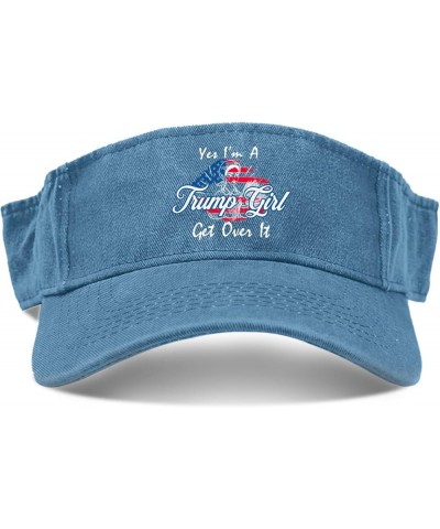 Yes I'm A Trump Girl Get Over It Trump 2024 Hat Visor Hat for Adult Golf Hats Visor Hat Lake Blue $9.23 Visors