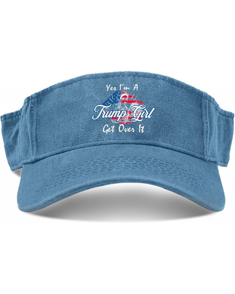 Yes I'm A Trump Girl Get Over It Trump 2024 Hat Visor Hat for Adult Golf Hats Visor Hat Lake Blue $9.23 Visors