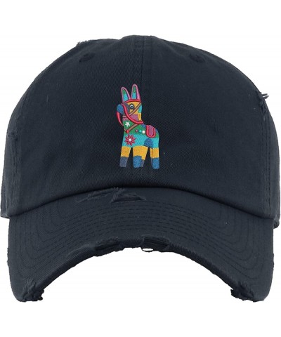 Fiesta Pinata Dad Hat Embroidery Vintage Adjustable Embroidered Cap Navy Blue $12.66 Baseball Caps