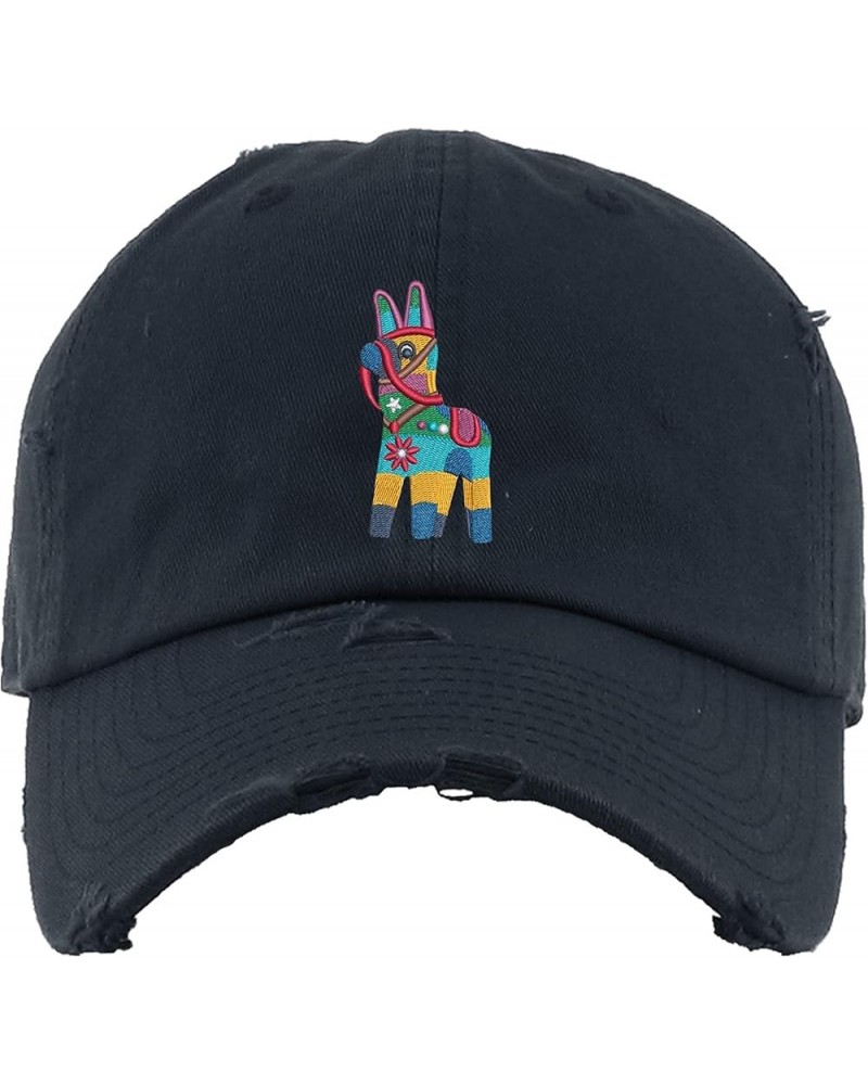 Fiesta Pinata Dad Hat Embroidery Vintage Adjustable Embroidered Cap Navy Blue $12.66 Baseball Caps