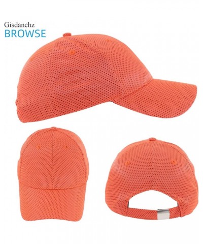 Unisex Breathable Mesh Baseball Cap Adjustable One Size - 5 Colors Breathable - Orange $9.11 Baseball Caps