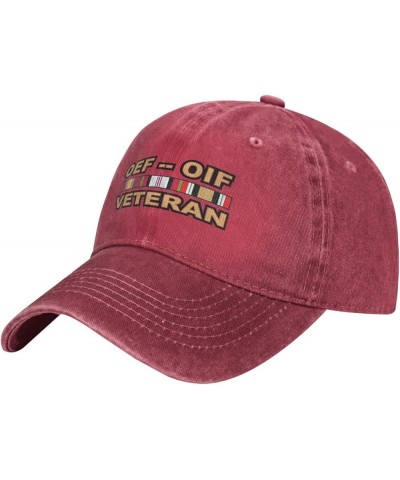 Operations Enduring Freedom (OEF) and Iraqi Freedom (OIF) Veteran Baseball Cowboy Hat Adjustable Trucker Hat Red $9.74 Baseba...