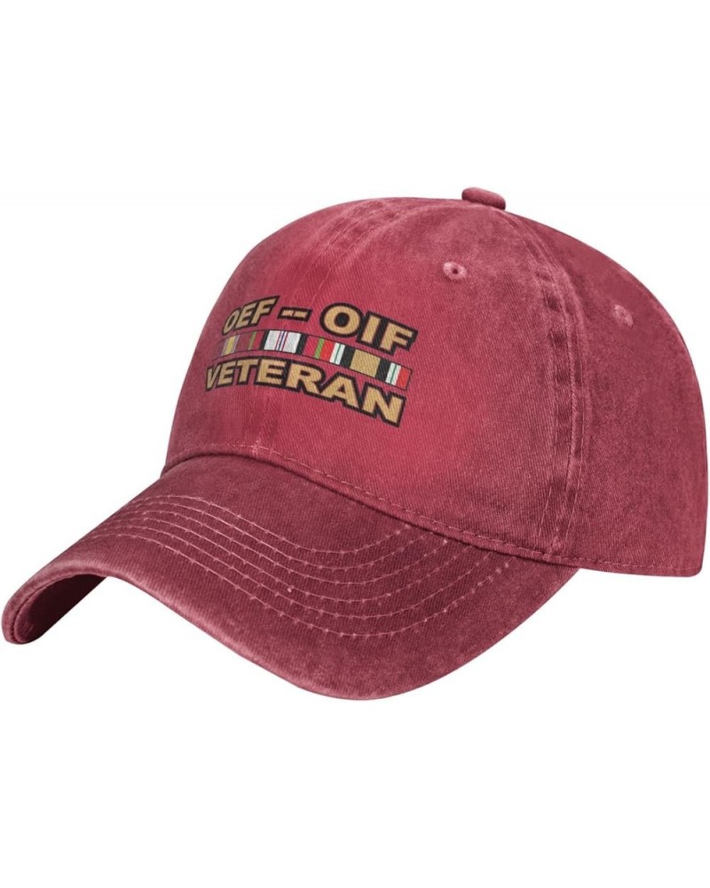 Operations Enduring Freedom (OEF) and Iraqi Freedom (OIF) Veteran Baseball Cowboy Hat Adjustable Trucker Hat Red $9.74 Baseba...