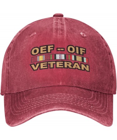 Operations Enduring Freedom (OEF) and Iraqi Freedom (OIF) Veteran Baseball Cowboy Hat Adjustable Trucker Hat Red $9.74 Baseba...