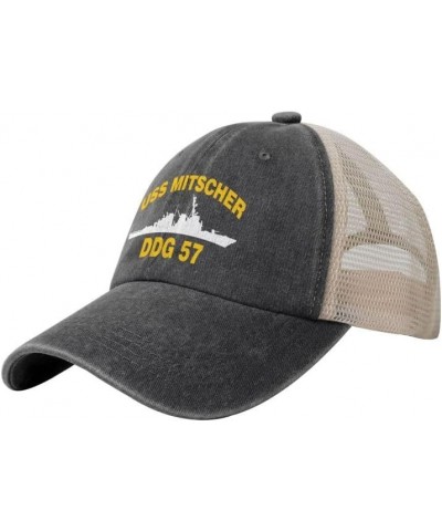 USS Mitscher DDG 57 Flag Baseball Caps-Denim Hats Cowboy Knit hat Fisherman's hat Black $14.73 Baseball Caps