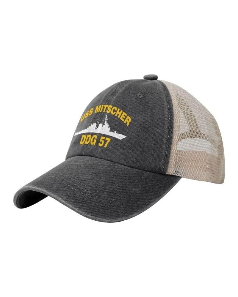 USS Mitscher DDG 57 Flag Baseball Caps-Denim Hats Cowboy Knit hat Fisherman's hat Black $14.73 Baseball Caps