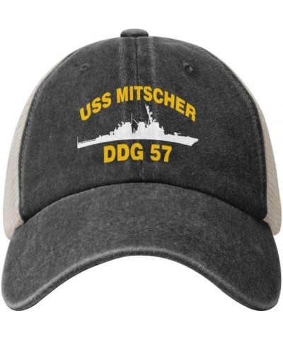 USS Mitscher DDG 57 Flag Baseball Caps-Denim Hats Cowboy Knit hat Fisherman's hat Black $14.73 Baseball Caps