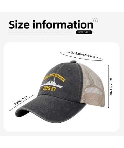 USS Mitscher DDG 57 Flag Baseball Caps-Denim Hats Cowboy Knit hat Fisherman's hat Black $14.73 Baseball Caps