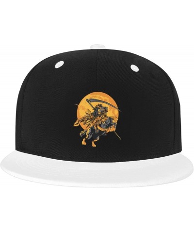 Halloween Pumpkin Man on Horseback Baseball Cap for Men Women Snapback Hat Adjustable Flat Bill Hats White $10.38 Baseball Caps