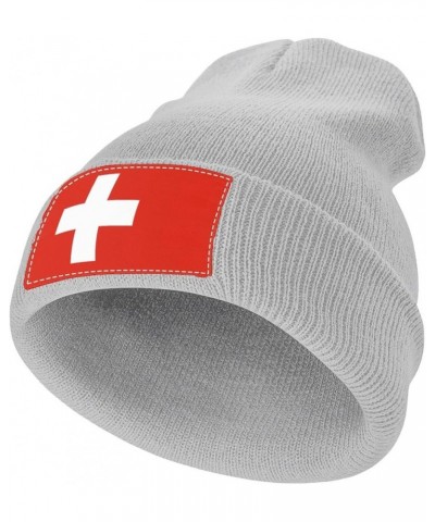 Unisex Anguilla Flag Knit Cuffed Beanie for Men and Women Knit Hat Winter Beanies Light Gray-style-8 $10.72 Skullies & Beanies