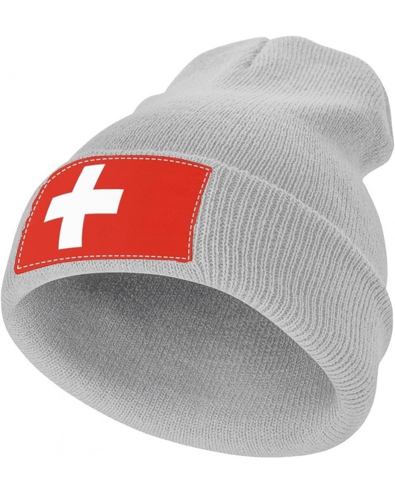 Unisex Anguilla Flag Knit Cuffed Beanie for Men and Women Knit Hat Winter Beanies Light Gray-style-8 $10.72 Skullies & Beanies