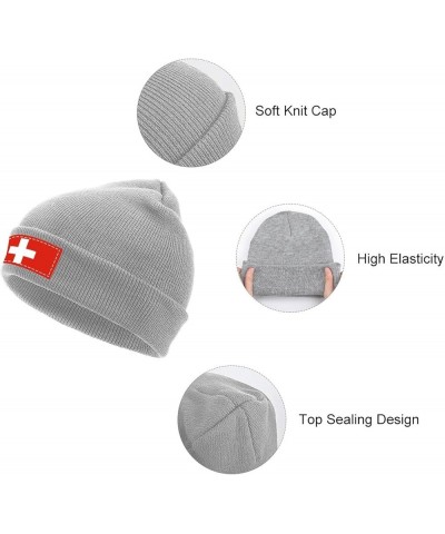 Unisex Anguilla Flag Knit Cuffed Beanie for Men and Women Knit Hat Winter Beanies Light Gray-style-8 $10.72 Skullies & Beanies