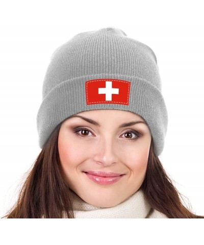 Unisex Anguilla Flag Knit Cuffed Beanie for Men and Women Knit Hat Winter Beanies Light Gray-style-8 $10.72 Skullies & Beanies