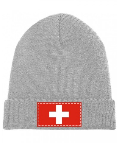 Unisex Anguilla Flag Knit Cuffed Beanie for Men and Women Knit Hat Winter Beanies Light Gray-style-8 $10.72 Skullies & Beanies