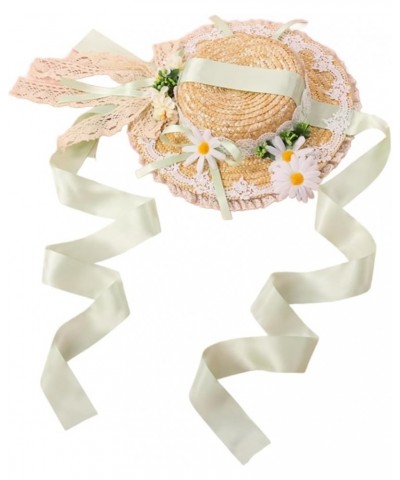 Panama Hat Handmade Sunhat Lace Decorated Pastoral Style Tea Party for Women Miss Panama Hat Sunhat with Ribbon Green $12.73 ...