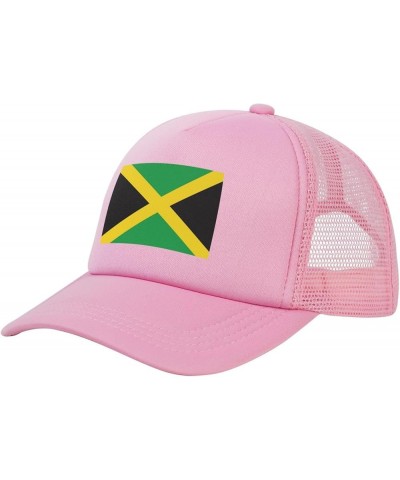 Jamaican Flag Funny Baseball Cap Mesh Back Snapback Classic Trucker Hat Pink $9.02 Baseball Caps