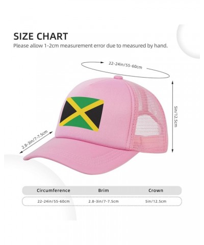 Jamaican Flag Funny Baseball Cap Mesh Back Snapback Classic Trucker Hat Pink $9.02 Baseball Caps