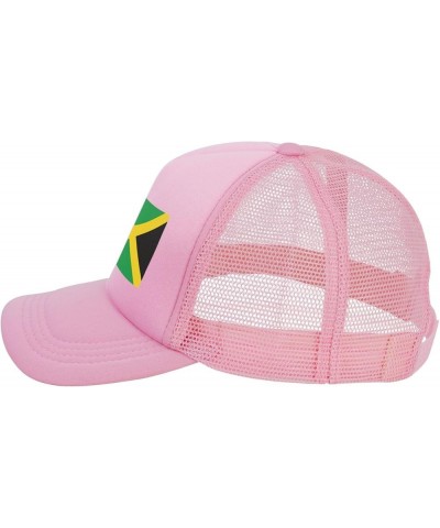 Jamaican Flag Funny Baseball Cap Mesh Back Snapback Classic Trucker Hat Pink $9.02 Baseball Caps