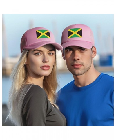 Jamaican Flag Funny Baseball Cap Mesh Back Snapback Classic Trucker Hat Pink $9.02 Baseball Caps