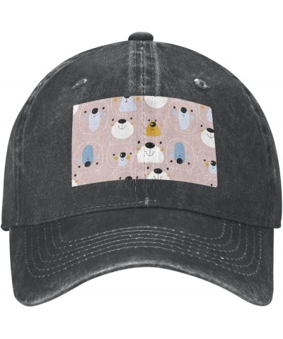 Bear in Pink Vintage Denim Cowboy Baseball Cap Dad Hat Men Women Adjustable Black $10.79 Baseball Caps