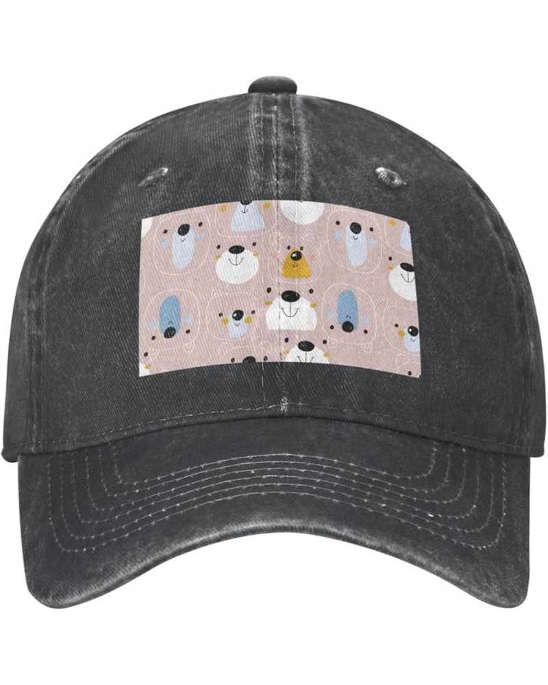 Bear in Pink Vintage Denim Cowboy Baseball Cap Dad Hat Men Women Adjustable Black $10.79 Baseball Caps