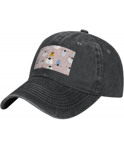 Bear in Pink Vintage Denim Cowboy Baseball Cap Dad Hat Men Women Adjustable Black $10.79 Baseball Caps