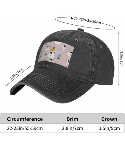 Bear in Pink Vintage Denim Cowboy Baseball Cap Dad Hat Men Women Adjustable Black $10.79 Baseball Caps