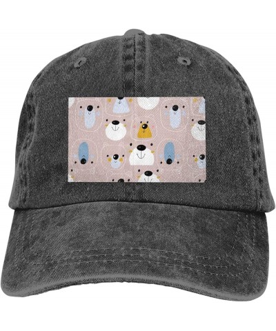 Bear in Pink Vintage Denim Cowboy Baseball Cap Dad Hat Men Women Adjustable Black $10.79 Baseball Caps